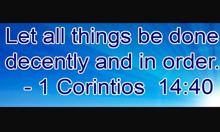 1 Corintios 1440 Significado de Hágase todo decentemente y con orden