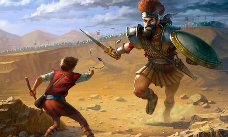 La pelea entre David y Goliat